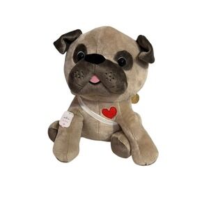 Hallmark CU-PUG Large 16" Heart Dog Plush Stuffed Animal Lover‎ With Tag